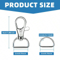 20Pcs D-shaped Keychain D Ring set  DIY Accessories Decoration DIY Key Ring Clip Key Ring Crafts Chain Spring Hook Rotatable. 
