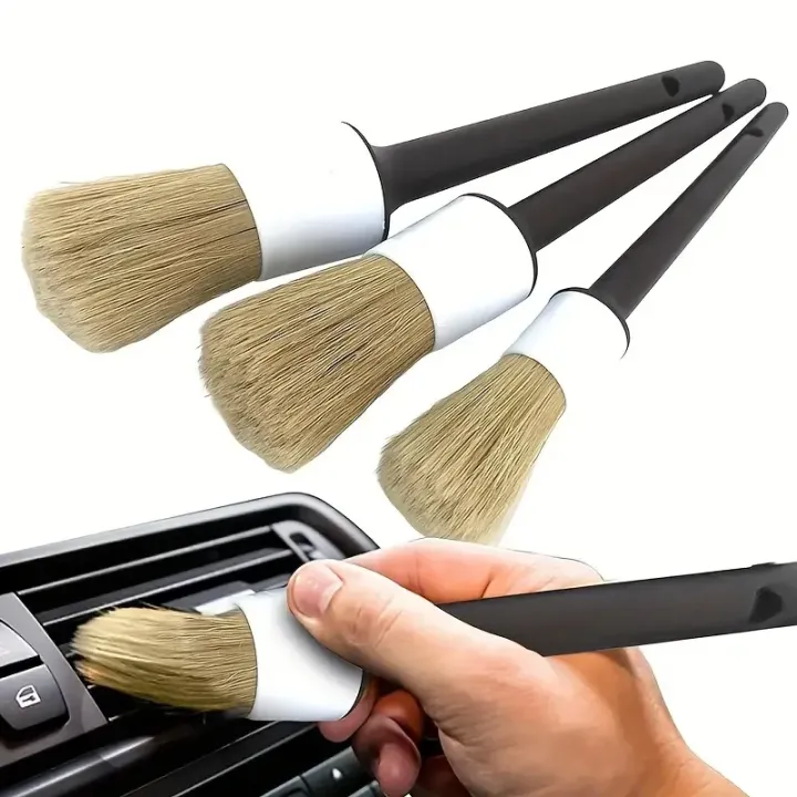 3PCS The exterior and interior of the car are brushed with wild boar ...
