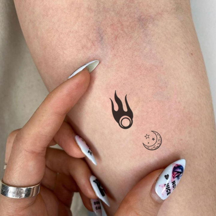 10pcs%20Waterproof%20Temporary%20Tattoo%20Sticker%20Dark%20Small%20Symbol%20Emoticon%20Flower%20Skull%20Body%20Art%20Arm%20Fake%20Tattoos%20Women%20Men%20Neck%20Hand%20-%20Image%202