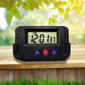 NAKO Digital Quartz Clock for Car Dashboard and Office Desk with Alarm, Stopwatch, and Flexible Stand, Black. 