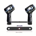 Dual Microphone Clip Crossbar Accessories, Fixed Spacing Dual Mic Clips, Microphone Head Only Can Be Adjusted up and Down, Live Streaming K-Song Expansion Kit (Floor Stand Not Included).