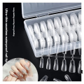 120pcs The New Transparent Semi-frosted Nails Are Fully Fitted With Light Weight Folding Seamless Nails to Extend Fake Nails. 