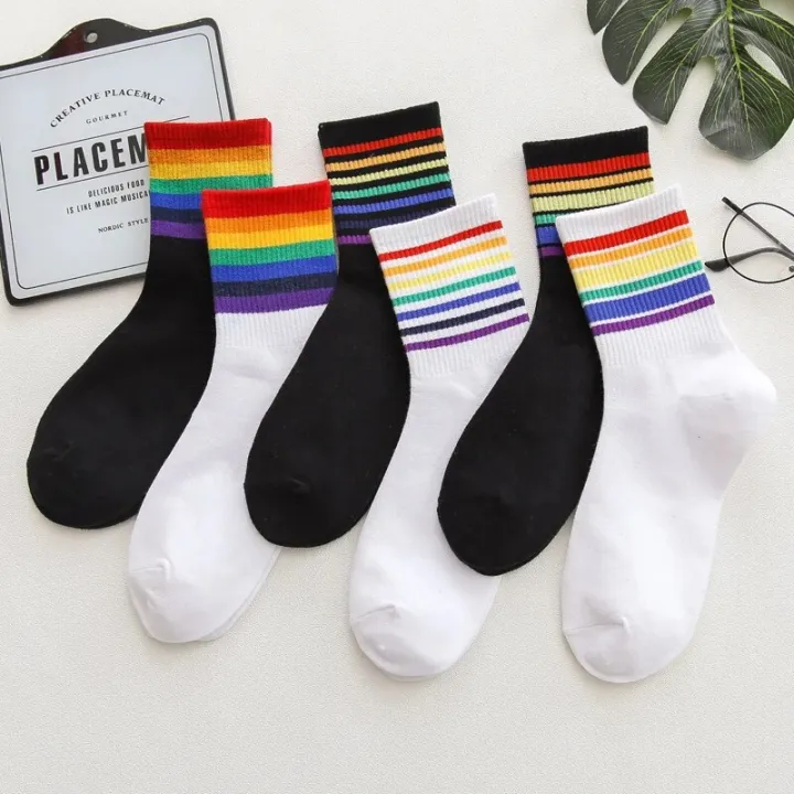 5 Pairs of New Spring and Fall Sports Students MEN'S Soft Anti-odor Sweat Sports Mid-calf Socks