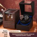 Double Watch Winder for Automatic Watches Automatic Watch Winder Leather Box 2 Slots Watch Winder for Men with Quiet Motor. 