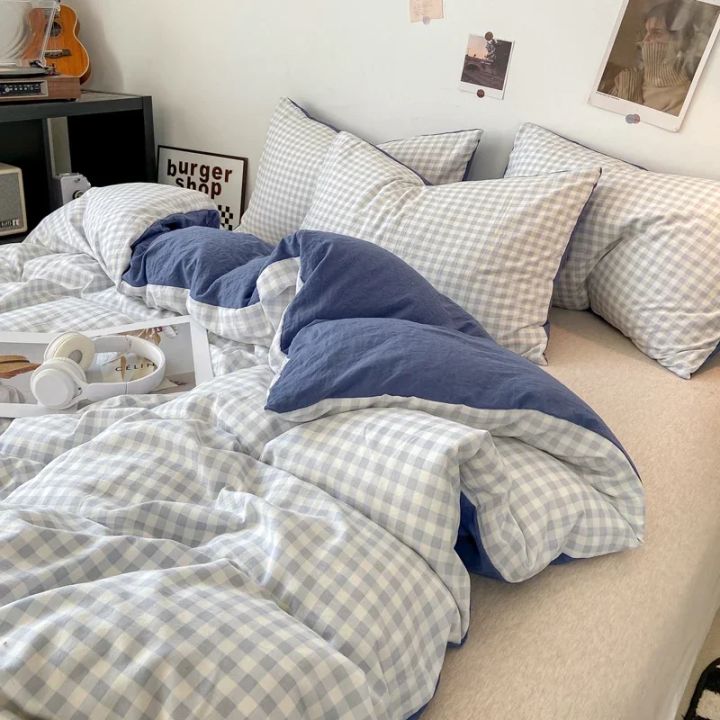 Japanese%20Style%20Check%20Queen%20Duvet%20Cover%20Set%201/3%20Pcs%20Soft%20Washed%20Quilt%20Cover%20and%20Pillowcase%20or%20Only%20Quilt%20Covers%20Blanket%20Cover%20Set%20-%20Image%207