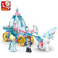 Sluban 191PCS Friends Winter Princess Ice and Snow Carriage Assembly Bricks Creative Building Blocks Educational Toys for Girls. 