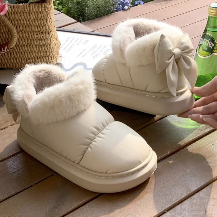 Cute%20Warm%20Ankle%20Boots%20Winter%20Women's%20Bow%20Warmth%20Plush%20Bow%20Cotton%20Shoes%202024%20New%20Waterproof%20Down%20Cloth%20Short%20Barrel%20Snow%20Boots%20-%20Image%207