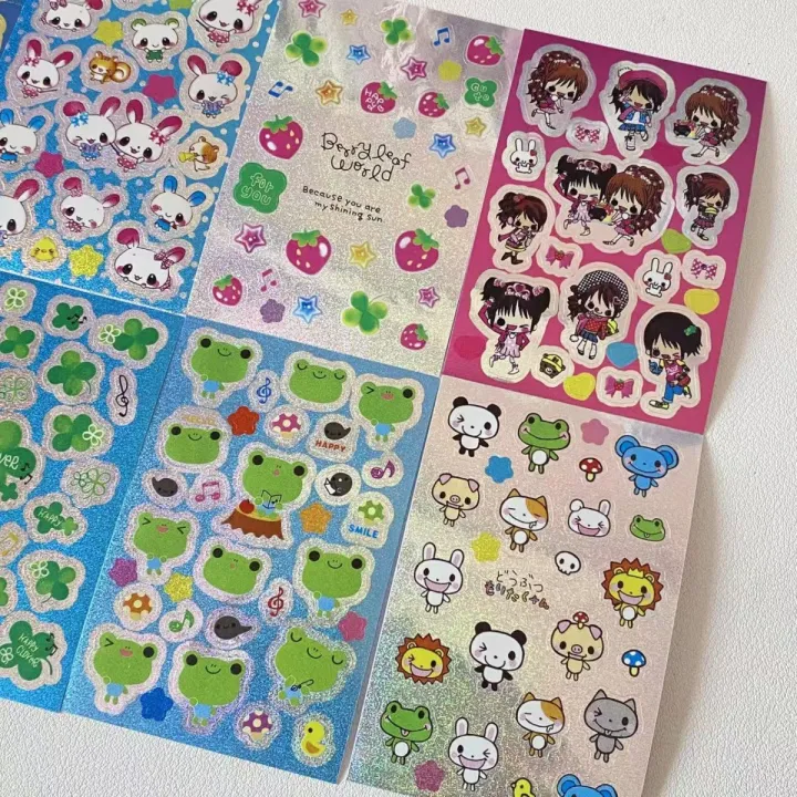 8%20Sheets%20Kawaii%20Laser%20Stickers%20Japanese%20Cute%20Frog%20Strawberry%20Scrapbooking%20Decals%20for%20Journal%20Laptop%20DIY%20Craft%20-%20Image%203