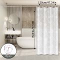 White Lotus Minimalist Shower Curtain, Fresh Style Bathroom Partition Curtain, Beautiful Curtain for Rental Home Bathroom Renovation. 