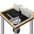 Aluminum Router Desktop Insert Board, Woodworking Bench Router Flip Board With Angled Guide Rail, Aluminum Fence Sliding Bracket.