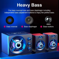 HIFI 3D Stereo Speakers Colorful LED Heavy Light AUX USB Wired Wireless Bluetooth Audio Home Theater Surround Sound Bar TV. 