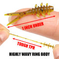 Rosewood 25mm Micro Worm Soft Fishing Lure TPR Floating Silicone Plastic Swimbait Softbait For Catching Horse Mackerel 20pcs/Box.