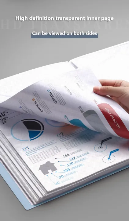 30 Sheets Clear Book Long Folder File Organizer 23.5x35CM Document ...