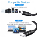 Short USB C to Mini USB Cable-5Pin Type C to Mini-B Charging & Data Sync Cable for MP3/MP4/GPS/Camera/Dash Cam. 