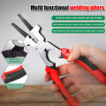 MIG Welding Auxiliary Tool Removing Wire Cutting 8 Inch Multi-function Welding Pliers Flat Mouth Pincers Refined High Hardness. 