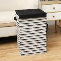 Foldable Laundry Hampers with Lids - Black & White Stylish Storage Baskets for Clothes, Toys, Home Organization, collapsible fabric basket, bucket. 