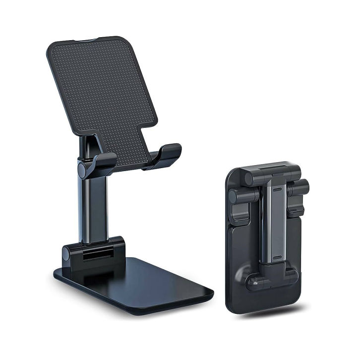 Universal Tablet and Phone Holder Stand, Folding Desktop Stand, ABS Material, Compact and Portable