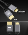 4K@60HZ 0.5-2.4M Micro mini HDMI-Compatible TO HDMI Minihdmi Microhdmi Coiled Extension Flexible Spiral Cable Male to Male Plug. 