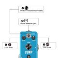 Rowin Guitar Bass Pedal Compressor Effect Comp  Classic Studio Grade Compressors Keep Original Signal Transients Pure Sky Blue. 