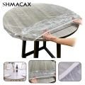 10pcs Fitted Round Tablecloth Transparent Waterproof Oil-Proof Table Cover Protector Cloth Dinning Table Table Covers Home. 