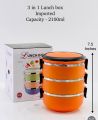 Three Layer Tiffin Box / 3 Containers Lunch Box  2100ml. 