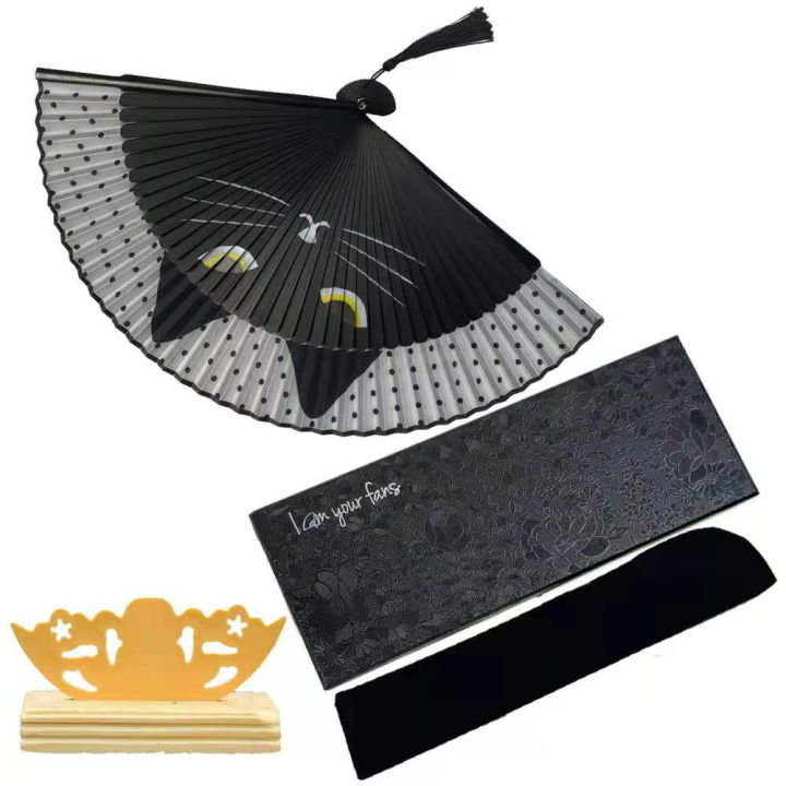 Cat%20Chinese%20Cartoon%20Silk%20Fashionable%20Japan%20style%20Hand%20Fans%20Popular%20Lovely%20Kitty%20fan%20Handheld%20Folding%20Women%20Girls%20show%20Fans%20-%20Image%202