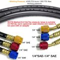 R410A AC Charging Hose Set 1/4'' SAE 800 PSI for HVAC Air Condition Refrigerant Hoses R134A R12 R22 R502 Air Condition. 