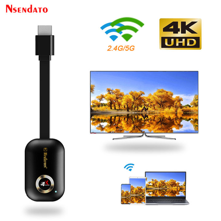 Mirascreen G9 Plus 2.4G/5G 4K Wireless H.265 HD Wifi Display Dongle for Miracast AirPlay DLNA TV Stick for Android iOS PC to TV