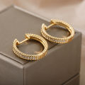 Round Hoop Earrings For Women Gold Color Stainless Steel Earrings 2026 Trend New Wedding Band Couple Jewelry Freeshipping Items. 