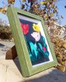 Silk Ribbon embroidery wall hanging, Framed. 