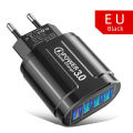 48W QC3.0 Quick Charger 4USB EU Standard Travel Portable 4 Port Fast Charging Suitable For Android iPhone  Other Devices. 