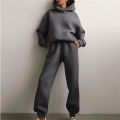 Women's Tracksuit Suit Autumn Fashion Warm Hoodie Sweatshirts Two Pieces Oversized Solid Casual Hoody Pullovers Long Pant Sets. 