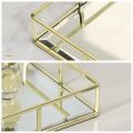 Gold Metal Glass Tray,Makeup Organizer,Vanity Tray, Gold Jewelry Tray,Cosmetics Organizer. 