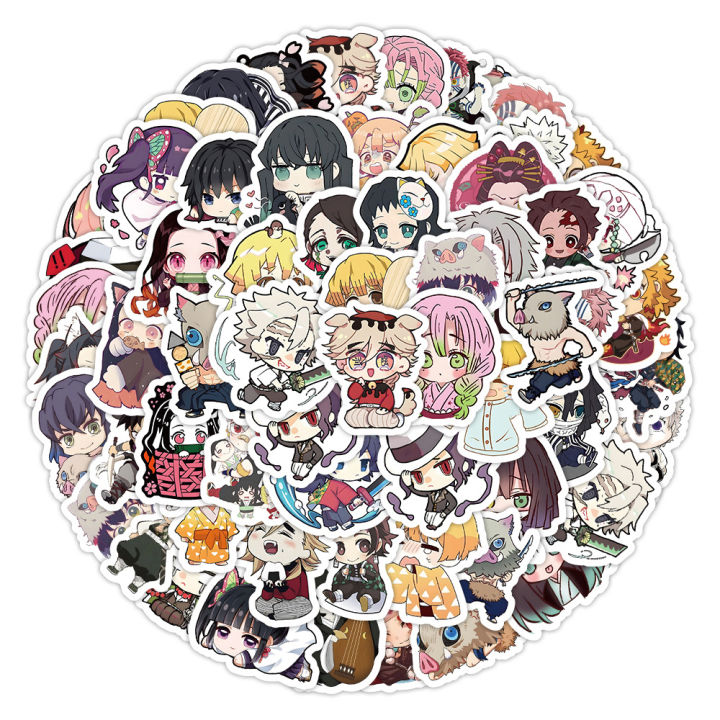60pcs%20Cute%20Cartoon%20Anime%20Demon%20Slayer%20Anime%20Stickers%20Decoration%20Laptop%20Phone%20Suitcase%20Notebook%20Label%20Stationery%20Sticker%20-%20Image%202