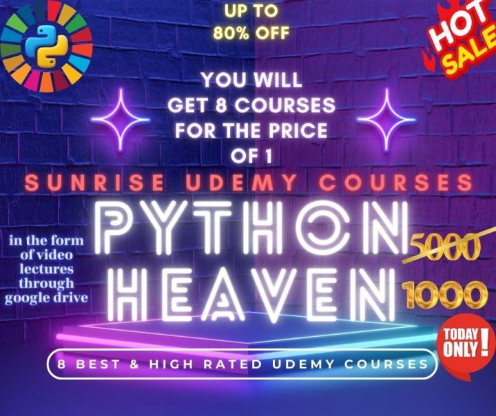 Udemy Python heaven. 8 high rated courses in 1 package