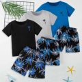 2-Piece Children's Summer Casual Minimalist Set for Boys and Girls, Comfortable Round Neck Short-Sleeved Top, Versatile Shorts. 