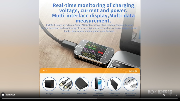 FNIRSI C1 BT USB Tester Voltmeter Ammeter Type-C PD Trigger Test Type-C Meter Power Bank Tester with PC Software
