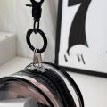Portable Mini Clear Zipper Storage Bag - Space-Saving Organizer for Earphones & Chargers, Versatile with Handy Keychain Loop.