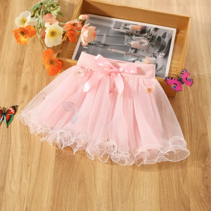 Summer%20Baby%20Girl%20Flower%20Embroidered%20Bow%20Half%20Skirt%20Girl%20Sweet%20Fashion%20Short%20Skirt%20-%20Image%204