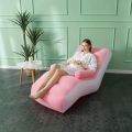 Inflatable Lazy Sofa Flocking PVC Sofa Chair Portable Rest Mattress S-Shaped Ergonomic Recliner Lunch Break Lounge Chair for Kid. 