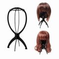 2PCS Folding Wig Stand Plastic Adjustable Portable Hat Display Stand Durable Mannequin Dummy Head Plastic Black, pink, blue. 