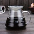 Leeseph Coffee Carafe, 350/600ml Coffee Clear Glass Kettle Sharing Pot with Lids, Pour Over Coffee Espresso Maker Accessories. 