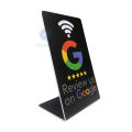 13.56Mhz programmable Google Review Card NFC station table NFC Google Reviews display bending card standing brand bracket. 