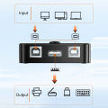 USB2.0 Printer HUB Controller for 2 Computer Sharing 1 Printer Switch Converter Computer Printing Box Extend Adapter Splitter. 
