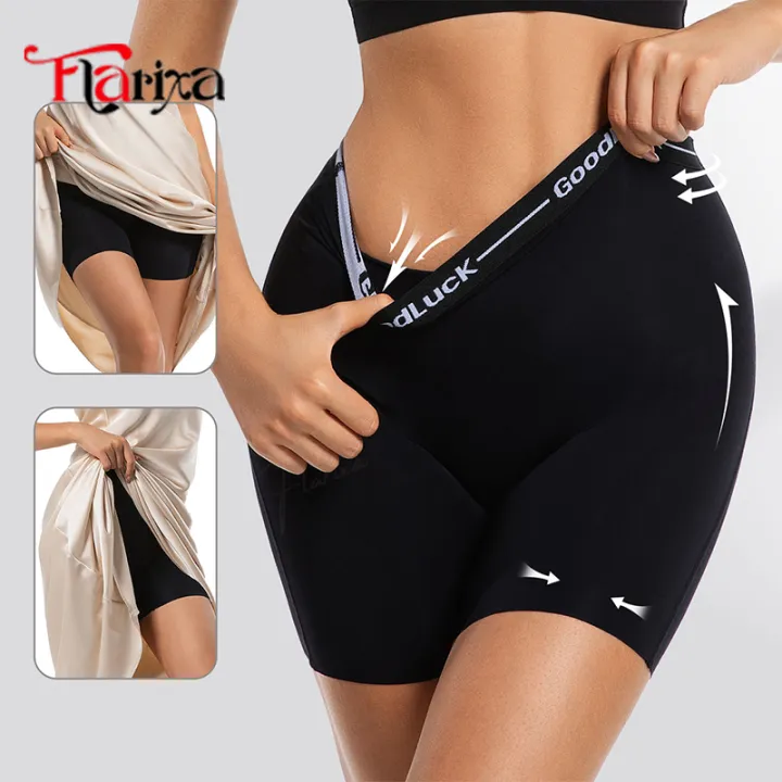 Flarixa%201/2/3PCS%20Ice%20Silk%20Safety%20Shorts%20Women%20High%20Waist%20Anti%20Chafing%20Thigh%20Panties%20Invisible%20Pants%20Under%20Dress%20Yoga%20Boxer%20Black%20-%20Image%202