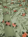 Floral Silk Dress with Organza Dupatta. 