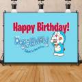 D-Doraemon Happy Birthday Backdrop Product Photography Props Background Photographic Studio Party Decoration Wallpapers. 