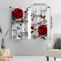 2pcs 2D flat printing Window Curtains Red Rose Butterfly Cubes Digital Printed Polyester Drapes Holiday Decorations Use for.