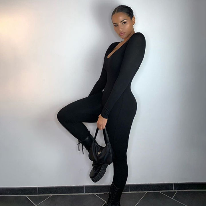 Women's%20Round%20Neck%20Long%20Sleeve%20Jumpsuit%20One-piece%20Tight%20Dress%20Sports%20Fitness%20Sweatpants%20Slimming%20Hip%20Lifting%20-%20Image%203