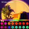 1pc Vibrant Sunset Projection Light - 16-Color Spectrum, USB Remote Control, Dynamic Color Changing LED Light -Creates Warm Home. 